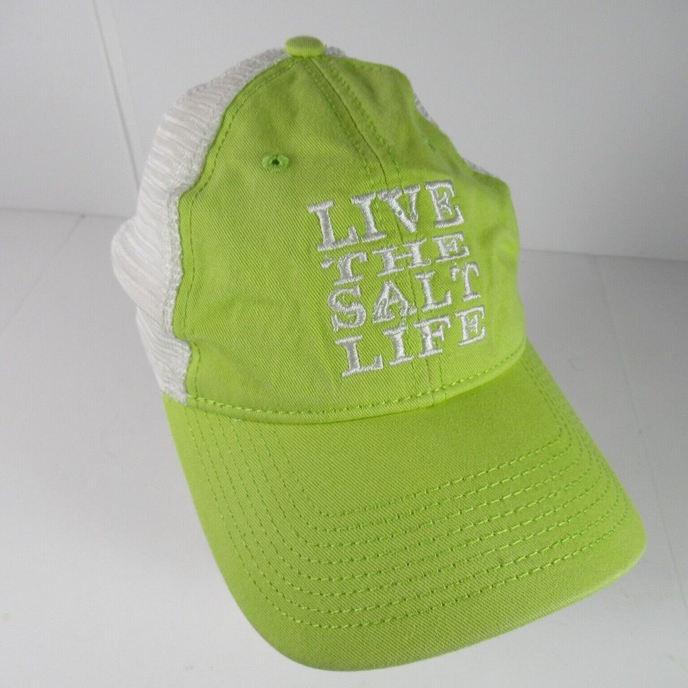 Live The Salt Life Lime Green White Mesh‎ Baseball Hat